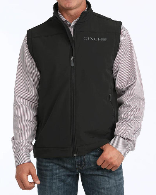 Cinch Mens Solid Black Bonded Vest
