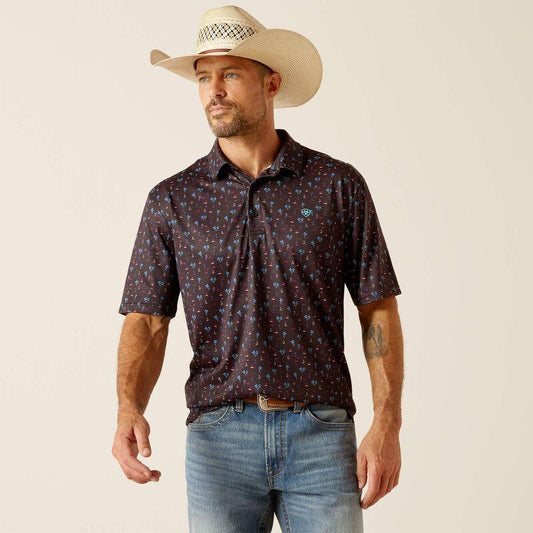 Ariat Black All Over Print Polo