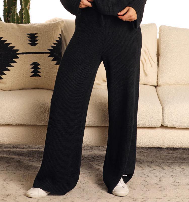 Rock&Roll Black Knit Sweater Pants