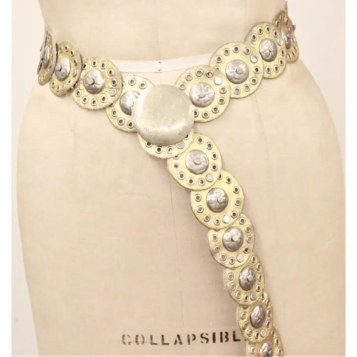 Dairi Medium Gold Disc Leather Belt