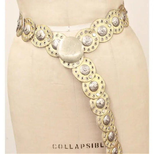 Dairi Medium Gold Disc Leather Belt