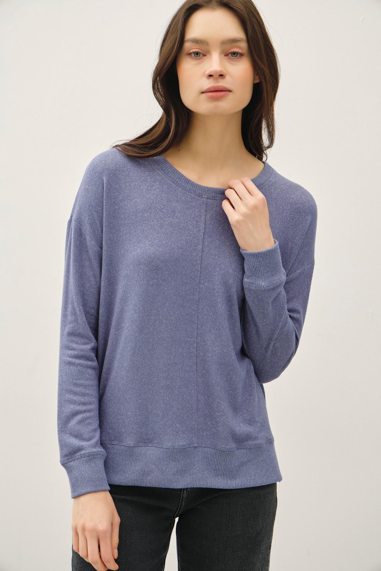 Be Cool Denim Round Neck Sweater