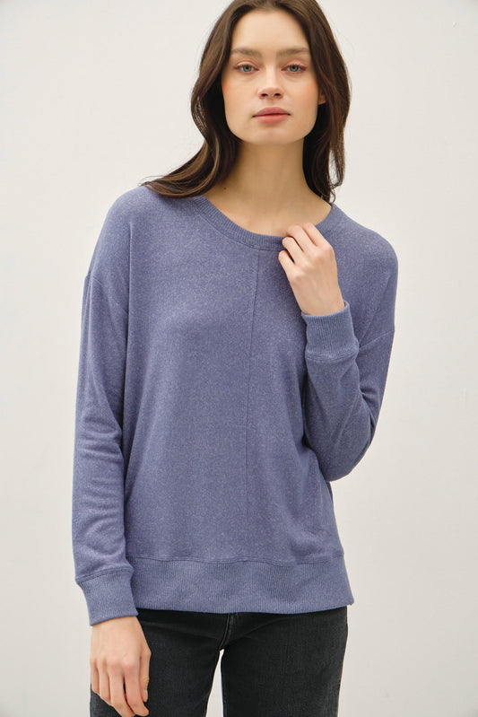 Be Cool Denim Round Neck Sweater