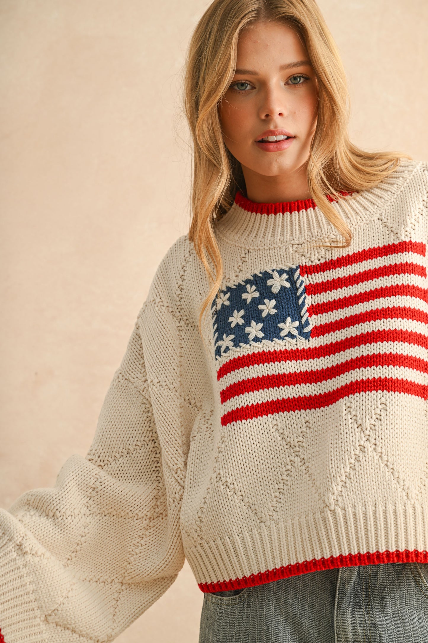 Miou Muse American Flag Sweater