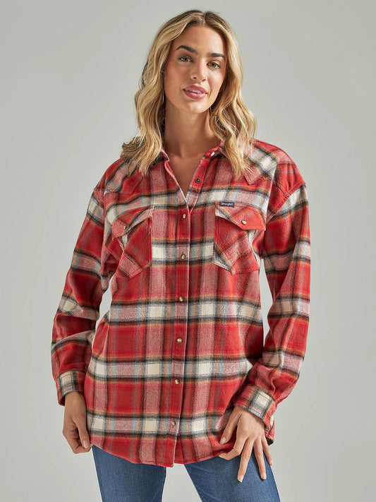 Wrangler Red Flannel Plaid Shirt