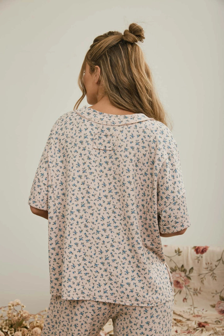 BP Ditsy Floral Ribbed Lounge Set