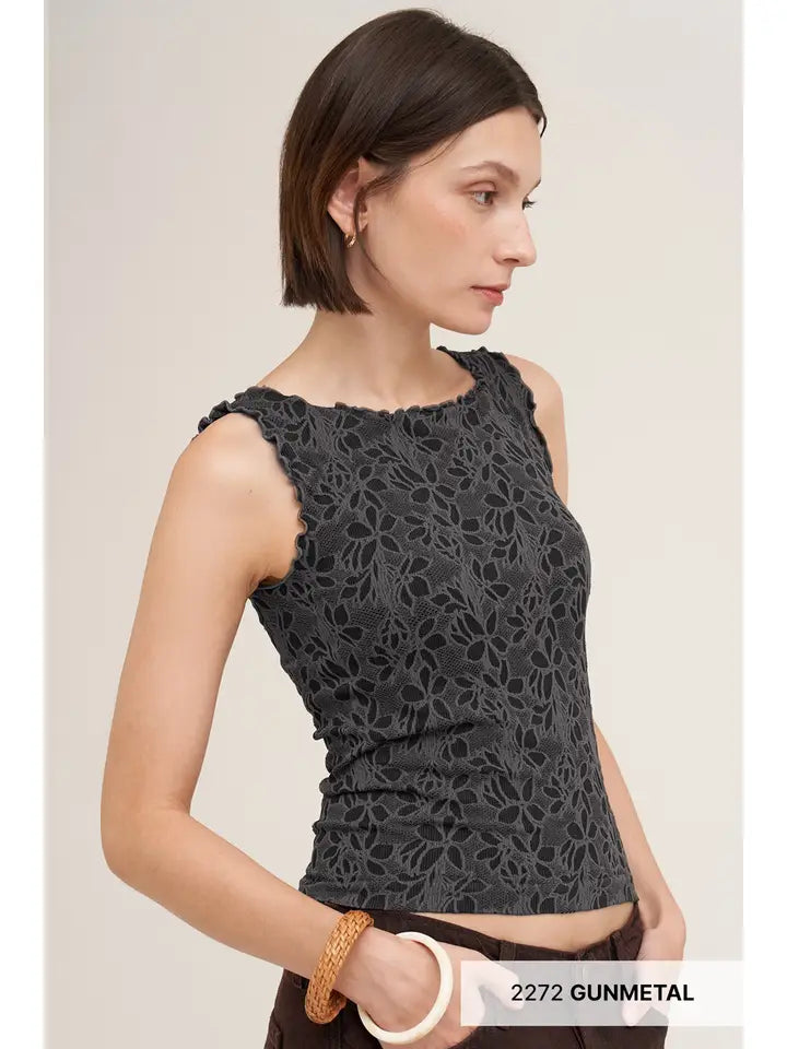 NB Floral Lettuce Edge Tank