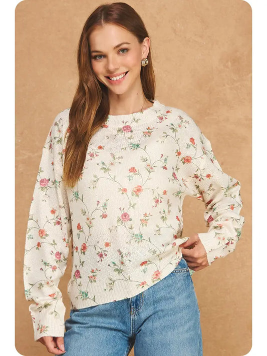 Strut & Bolt Floral Print Sweater