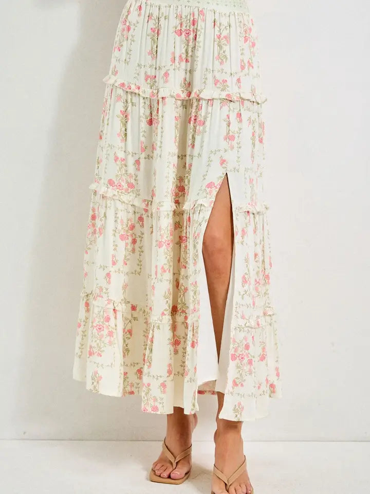 Baevely Floral Ruffle Skirt