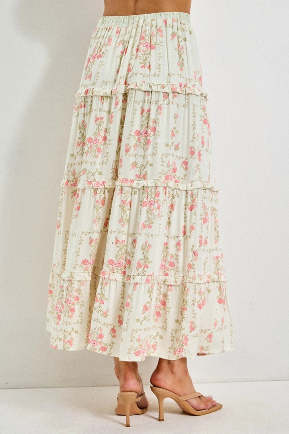 Baevely Floral Ruffle Skirt