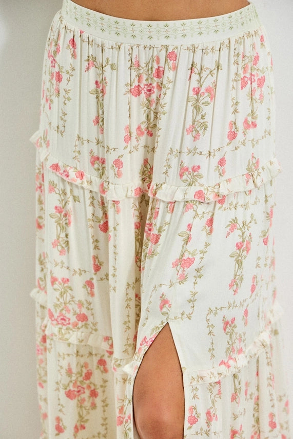Baevely Floral Ruffle Skirt