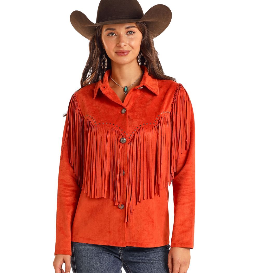 Rock&Roll Burnt Orange Fringe Jacket