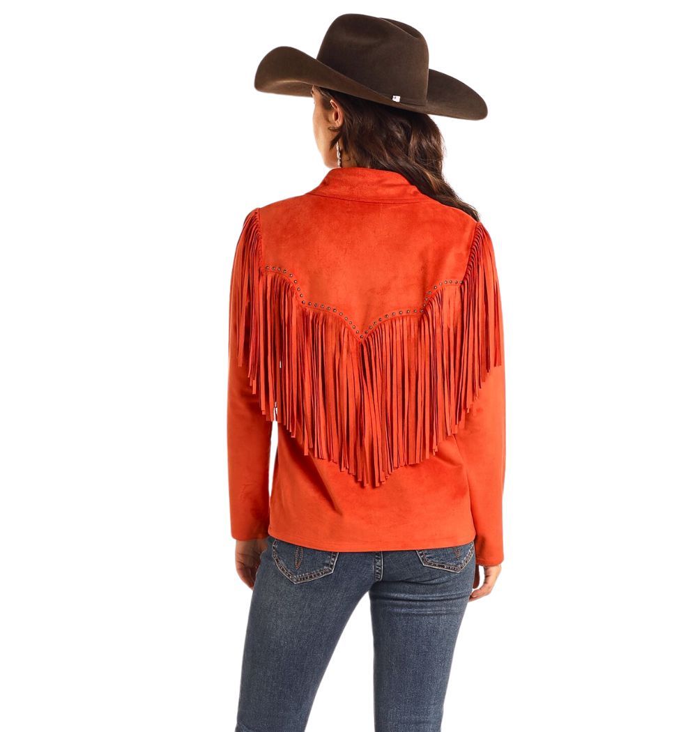 Rock&Roll Burnt Orange Fringe Jacket