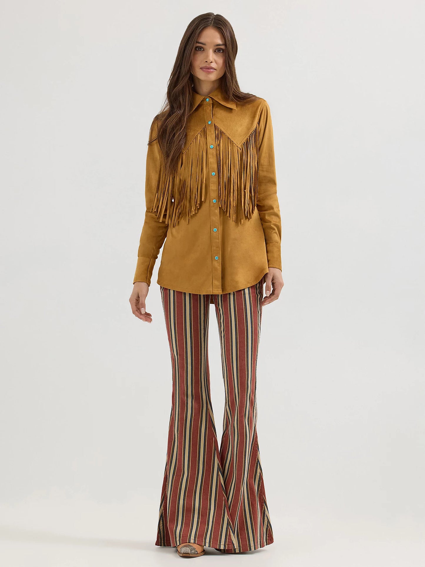 Wrangler Lainey Faux Suede Fringe Shirt