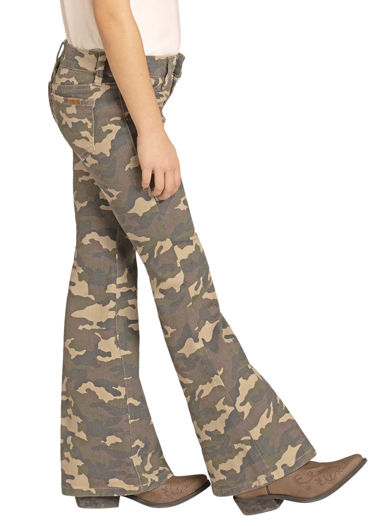Rock&Roll Girls Camo Flare Jean