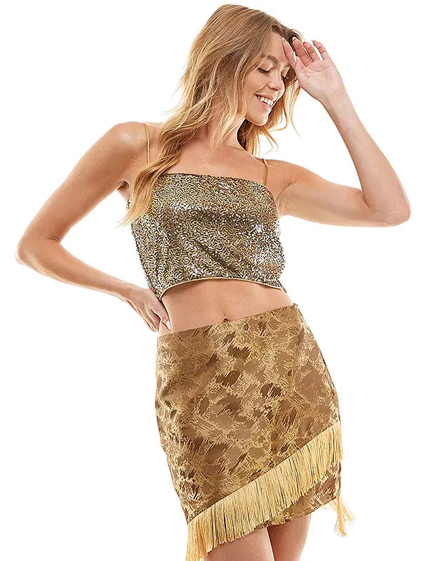 Gold Fringe Skirt