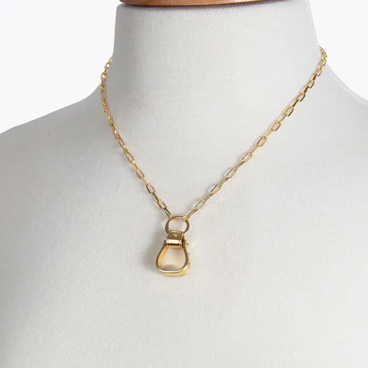 UE-Cheyenne Western Riding Stirrup Necklace Gold