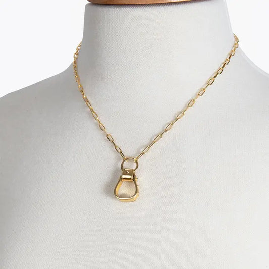 UE-Cheyenne Western Riding Stirrup Necklace Gold
