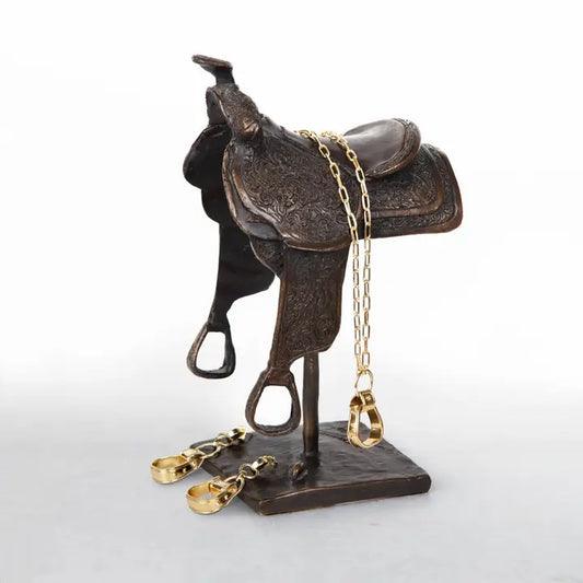 UE-Cheyenne Western Riding Stirrup Necklace Gold