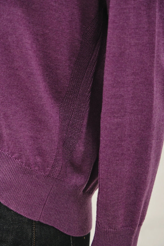 Be Cool Grape Deep V-neck Sweater