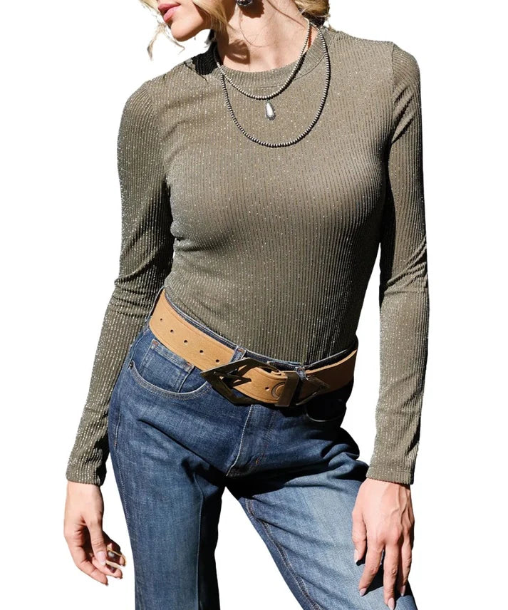 Cruel Denim Olive Mettalic Top