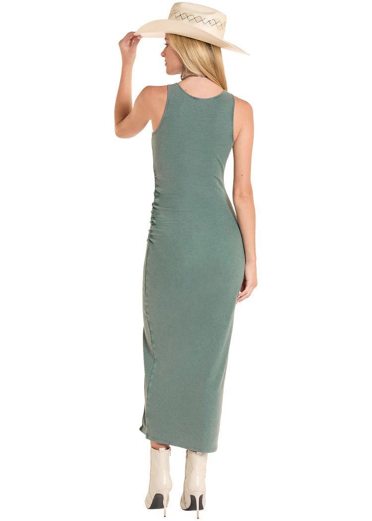 Rock&Roll Evergreen Concho Studded Ribbed Dress