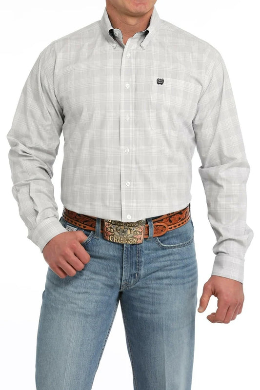Cinch Grey/White Plaid Shirt