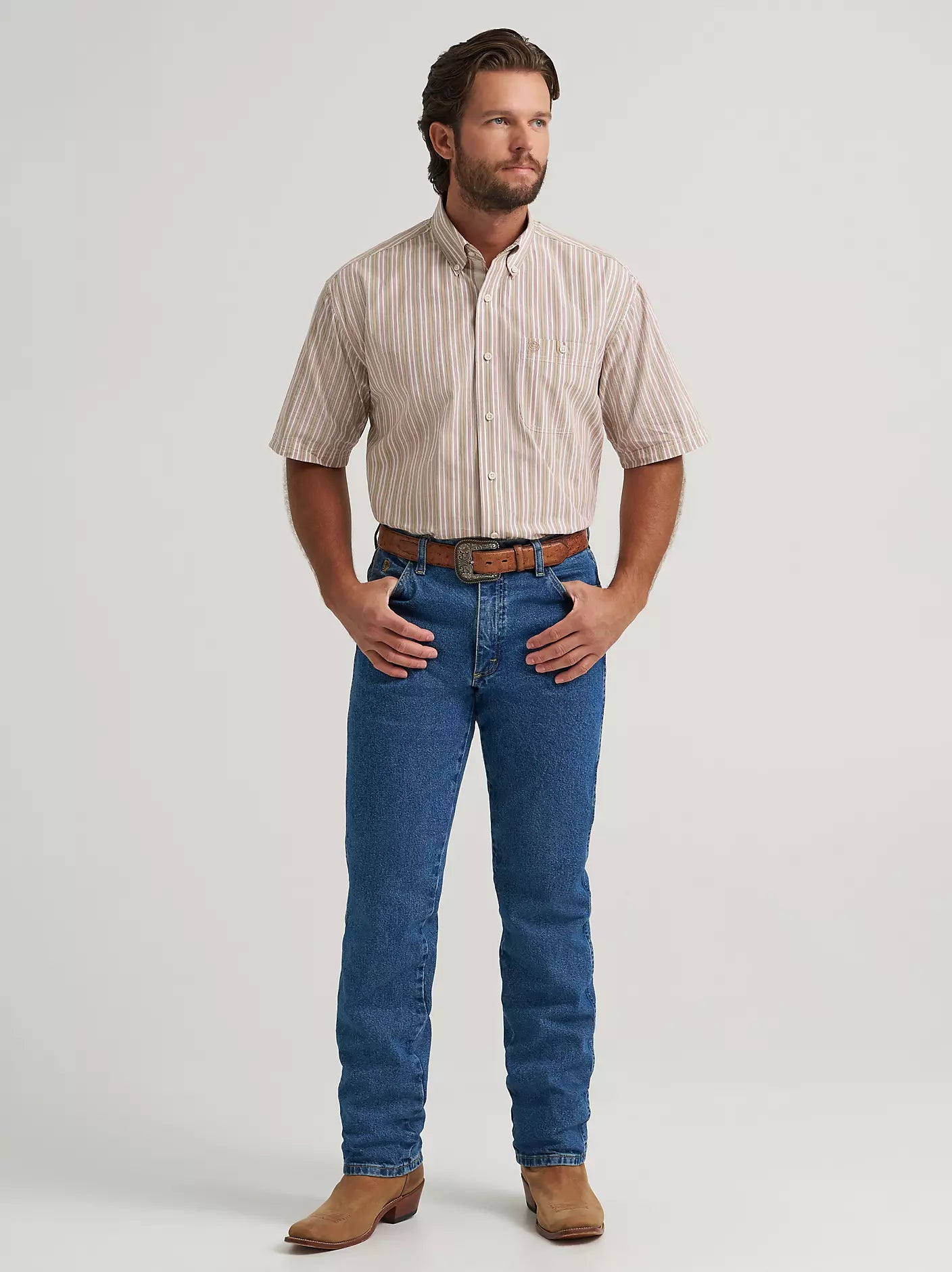 Wrangler George Strait Sand Stripe Shirt