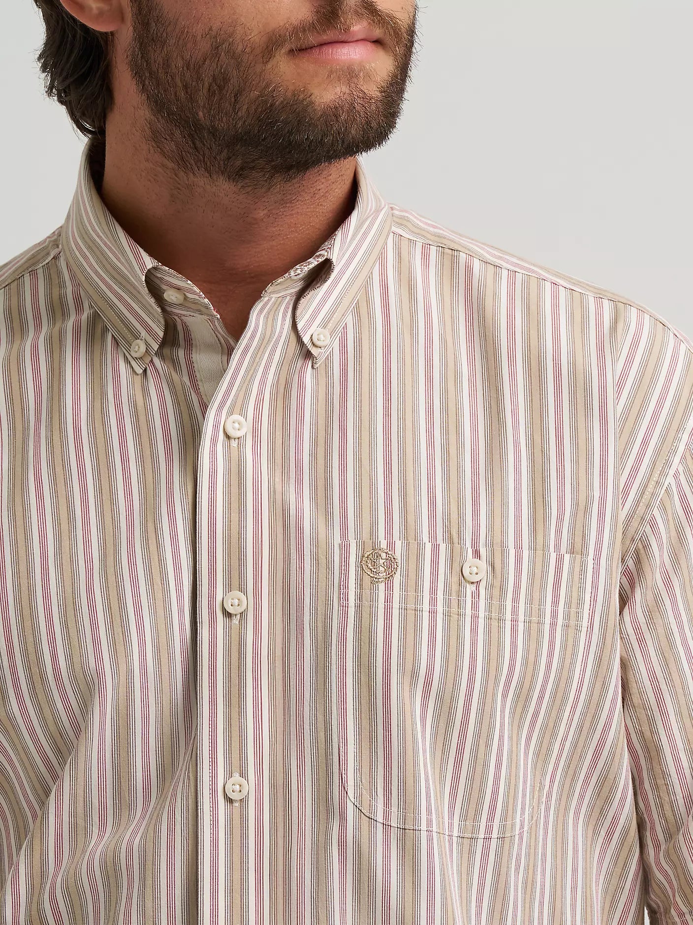 Wrangler George Strait Sand Stripe Shirt