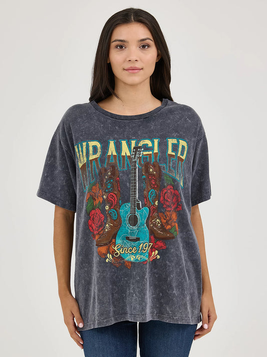 Wrangler Black Guiter Boyfriend T-shirt