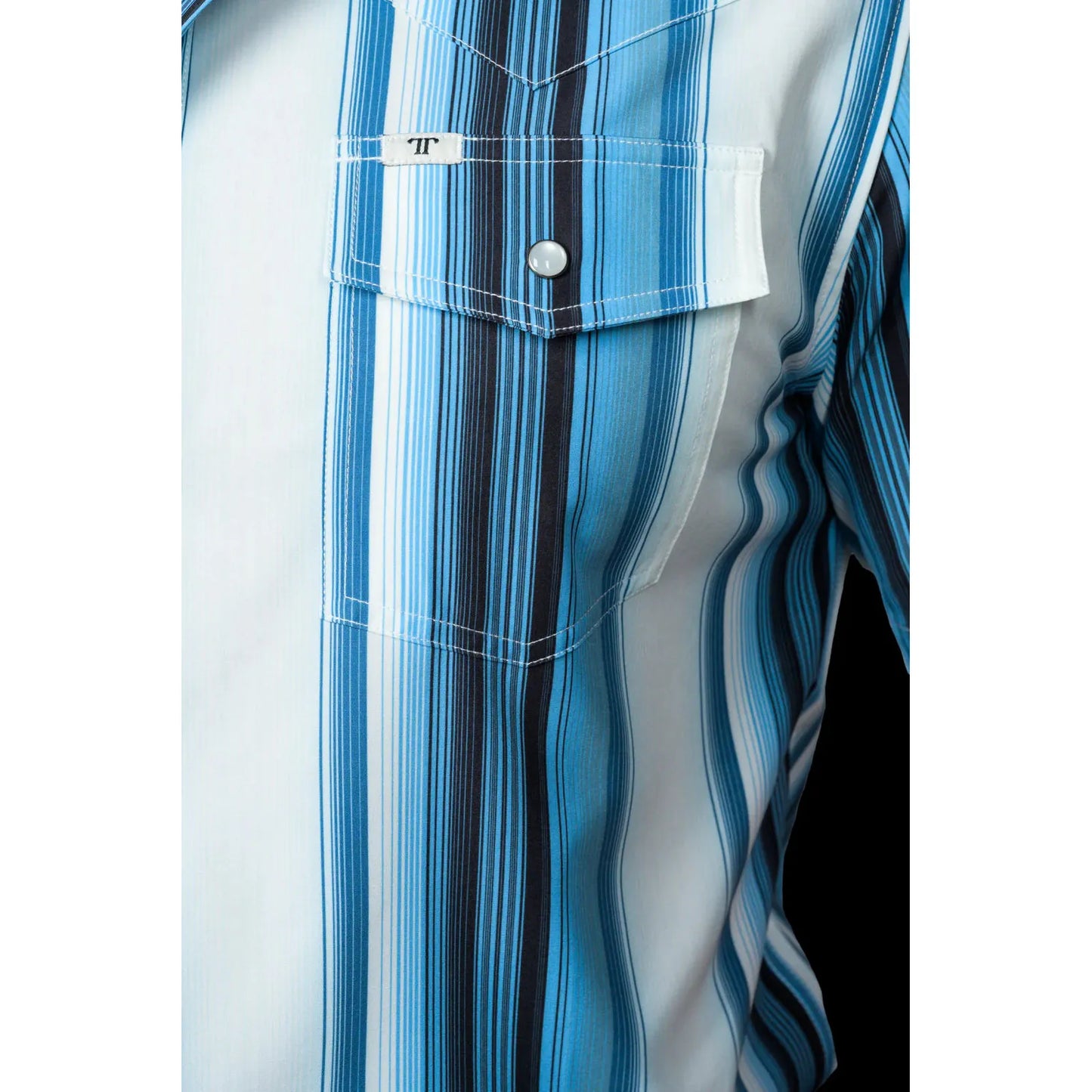Ferrell Harrison Short Sleeve Snap Blue - Petticoat Junction