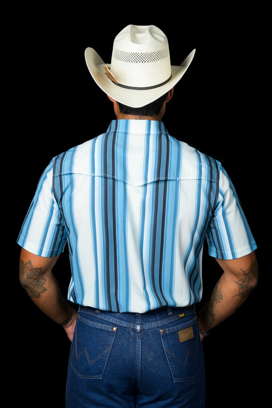 Ferrell Harrison Short Sleeve Snap Blue
