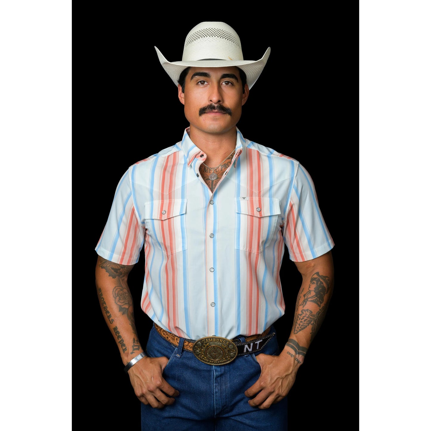 Ferrell Harrison Short Sleeve Snap Salmon - Petticoat Junction
