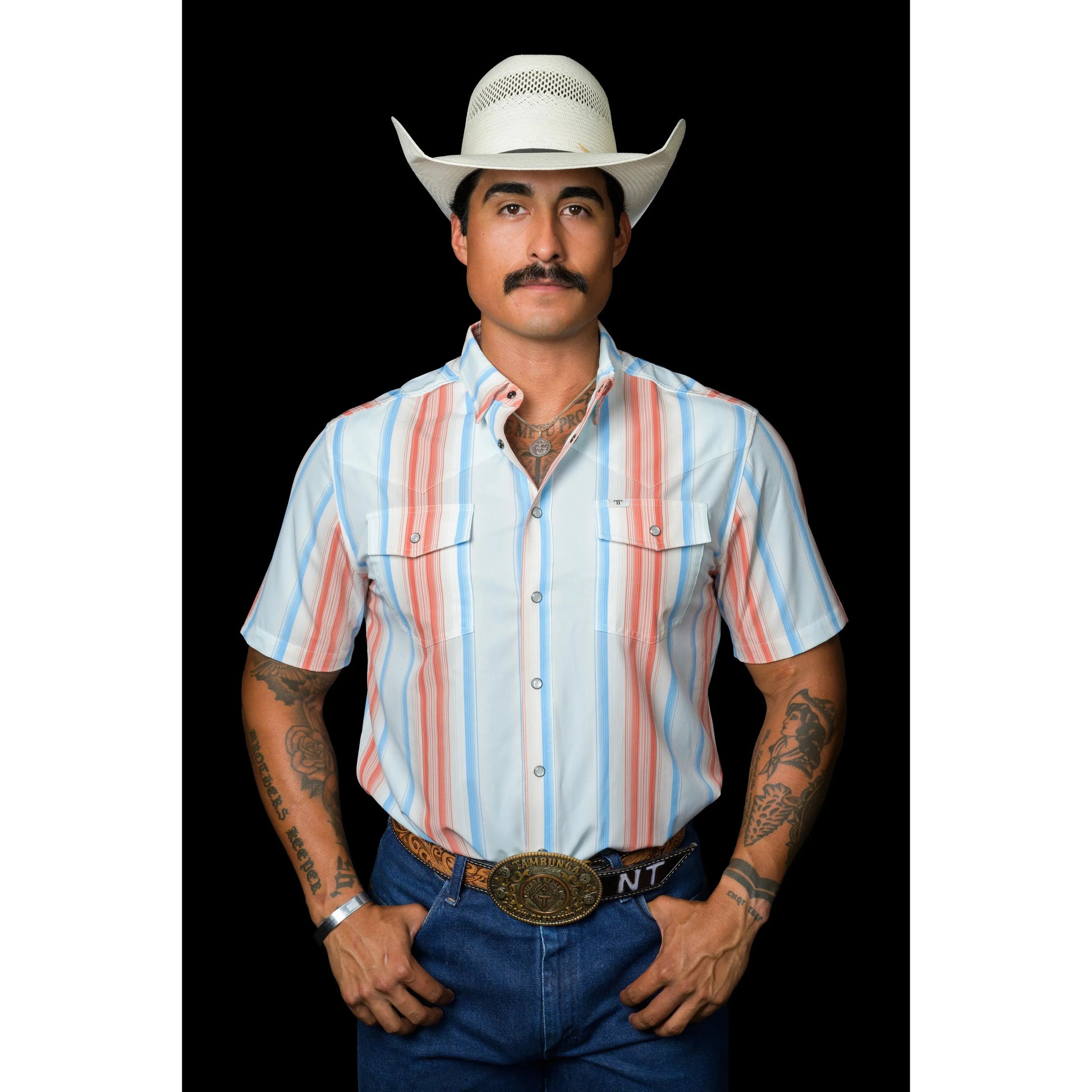 Ferrell Harrison Short Sleeve Snap Salmon - Petticoat Junction