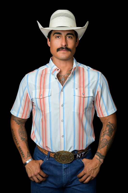 Ferrell Harrison Short Sleeve Snap Salmon