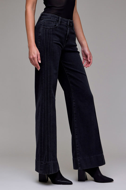Hidden Black Pintuck Jeans