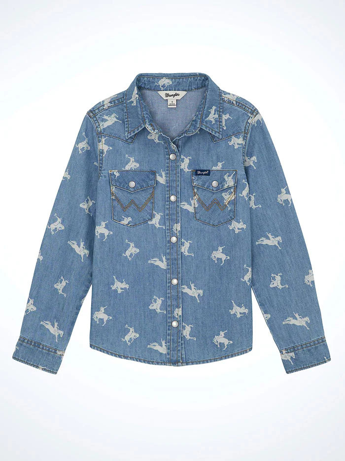 Wrangler Girls Denim Horse Rider Shirt - Petticoat Junction