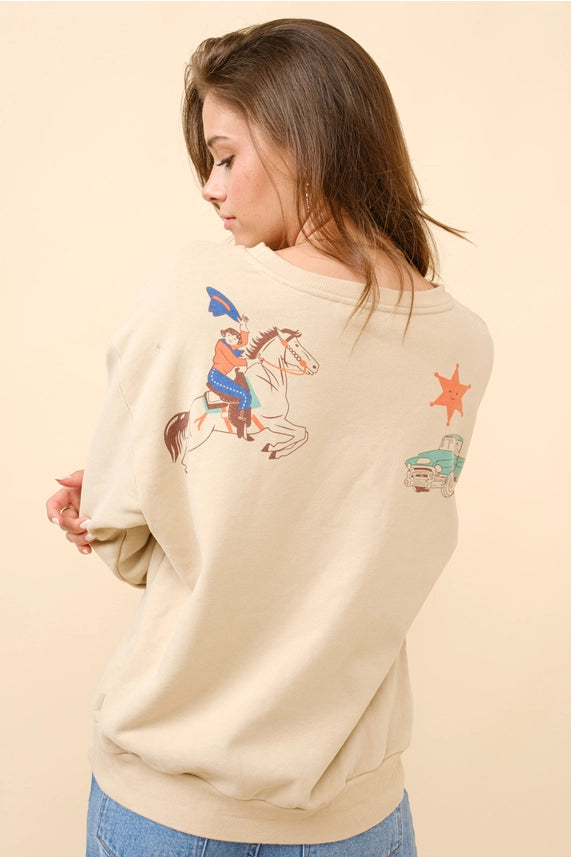 Blue B Taupe Howdy Sweatshirt