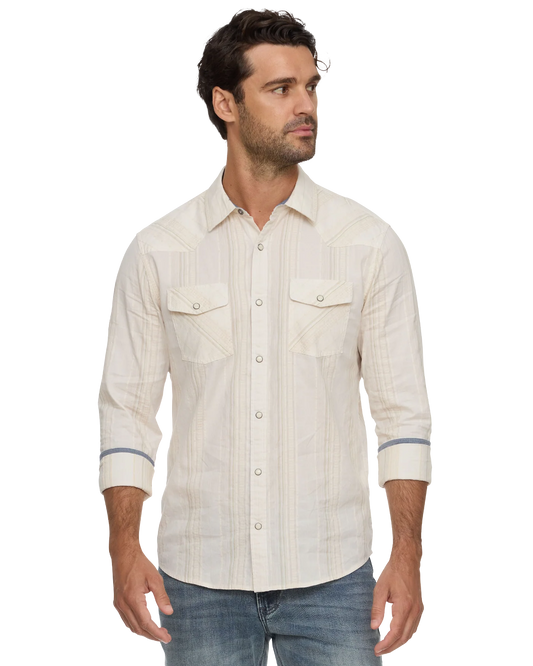 F&A Hueytown LS Textured Stripe Shirt