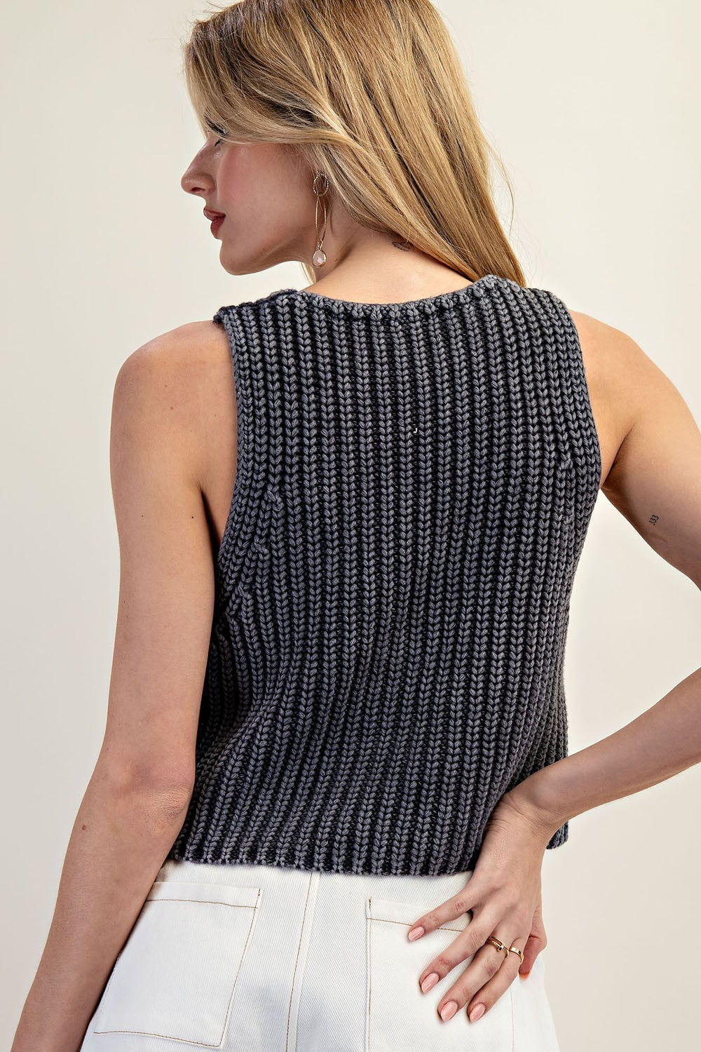 Eesome Button Down Sweater Vest Ink