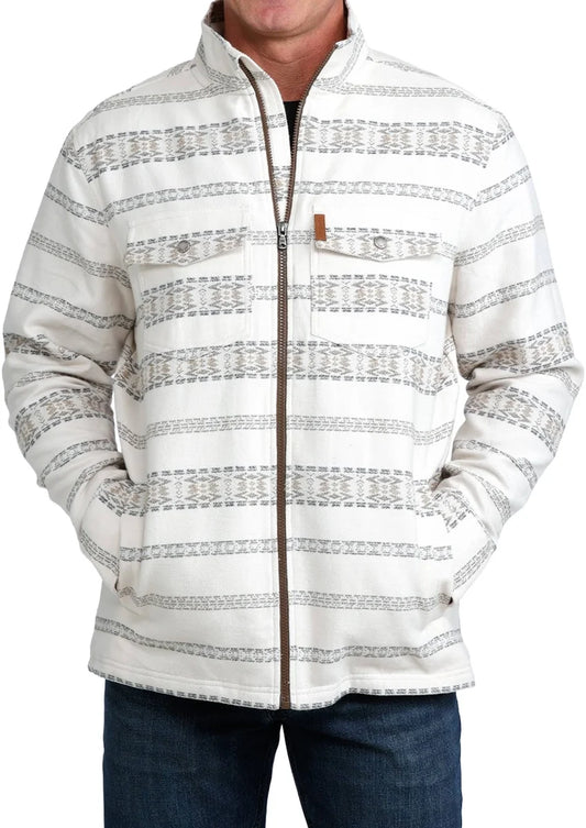 Cinch Mens Cream Jacquard Shirt Jacket