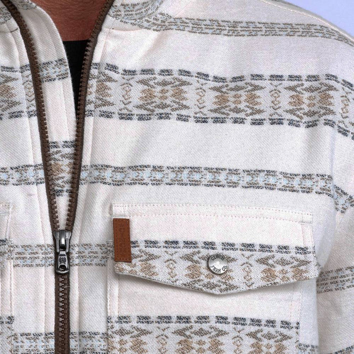 Cinch Mens Cream Jacquard Shirt Jacket