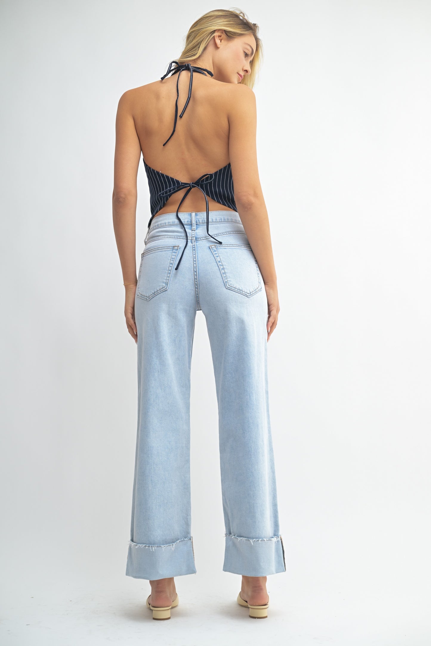 JBD Cuffed Wide Ankle Jean Vintage