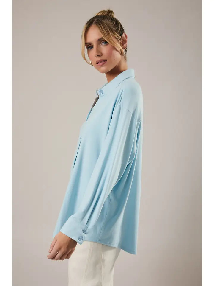 SE Jersey Shirt LS Top Baby Blue