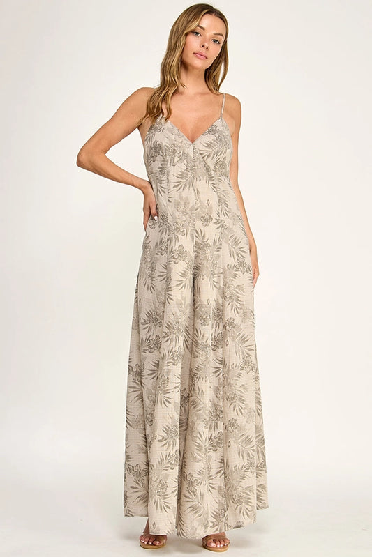 IVE Khaki Leaf Jumpsuit