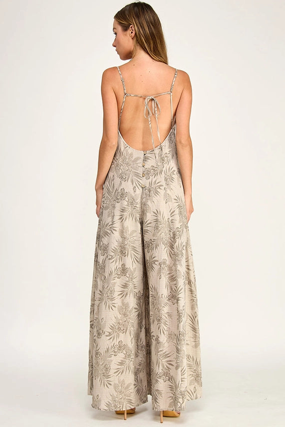 IVE Khaki Leaf Jumpsuit