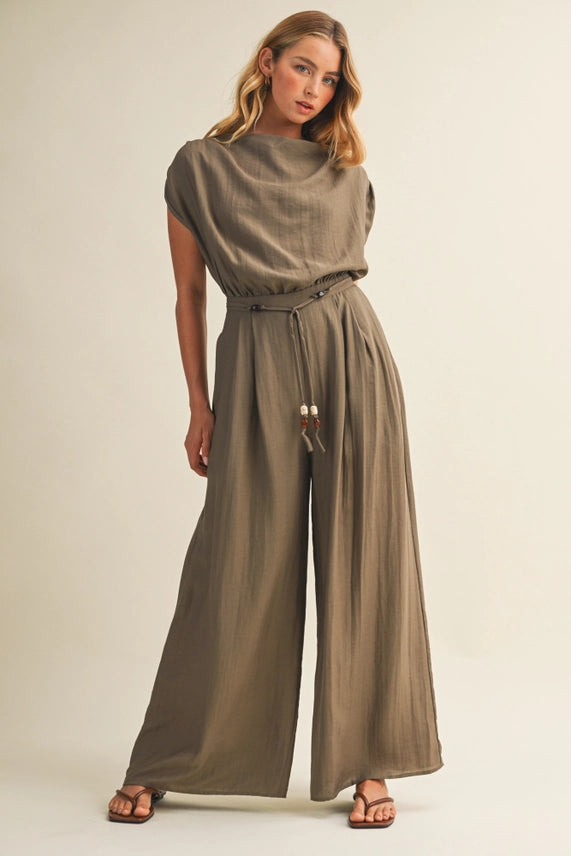 Mustard Seed Cowl Neck Jumpsuit