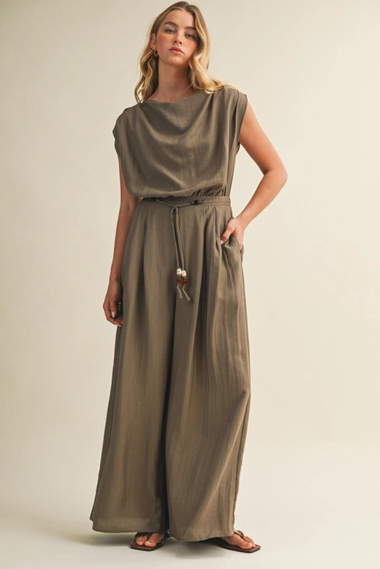 Mustard Seed Cowl Neck Jumpsuit