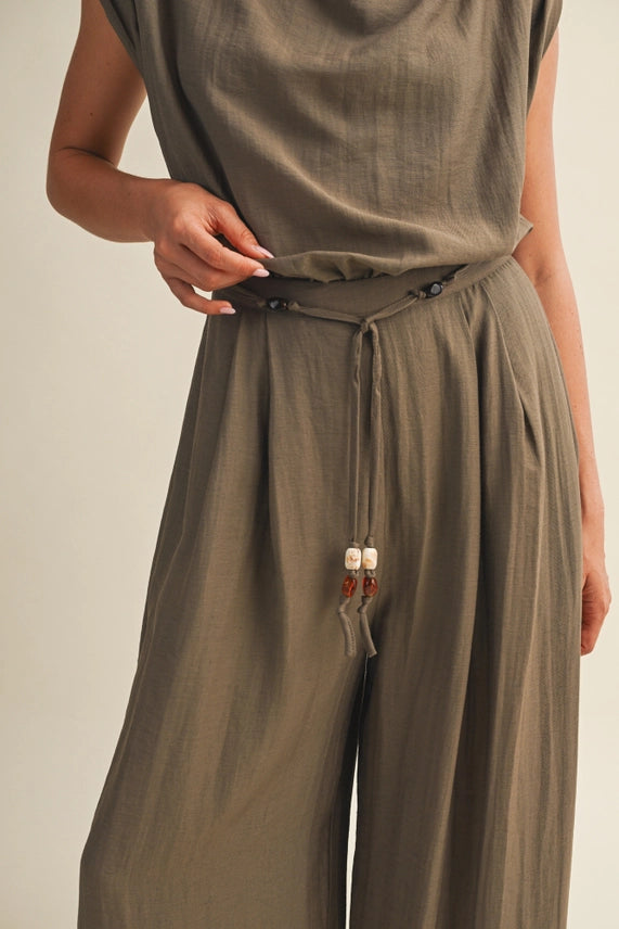Mustard Seed Cowl Neck Jumpsuit