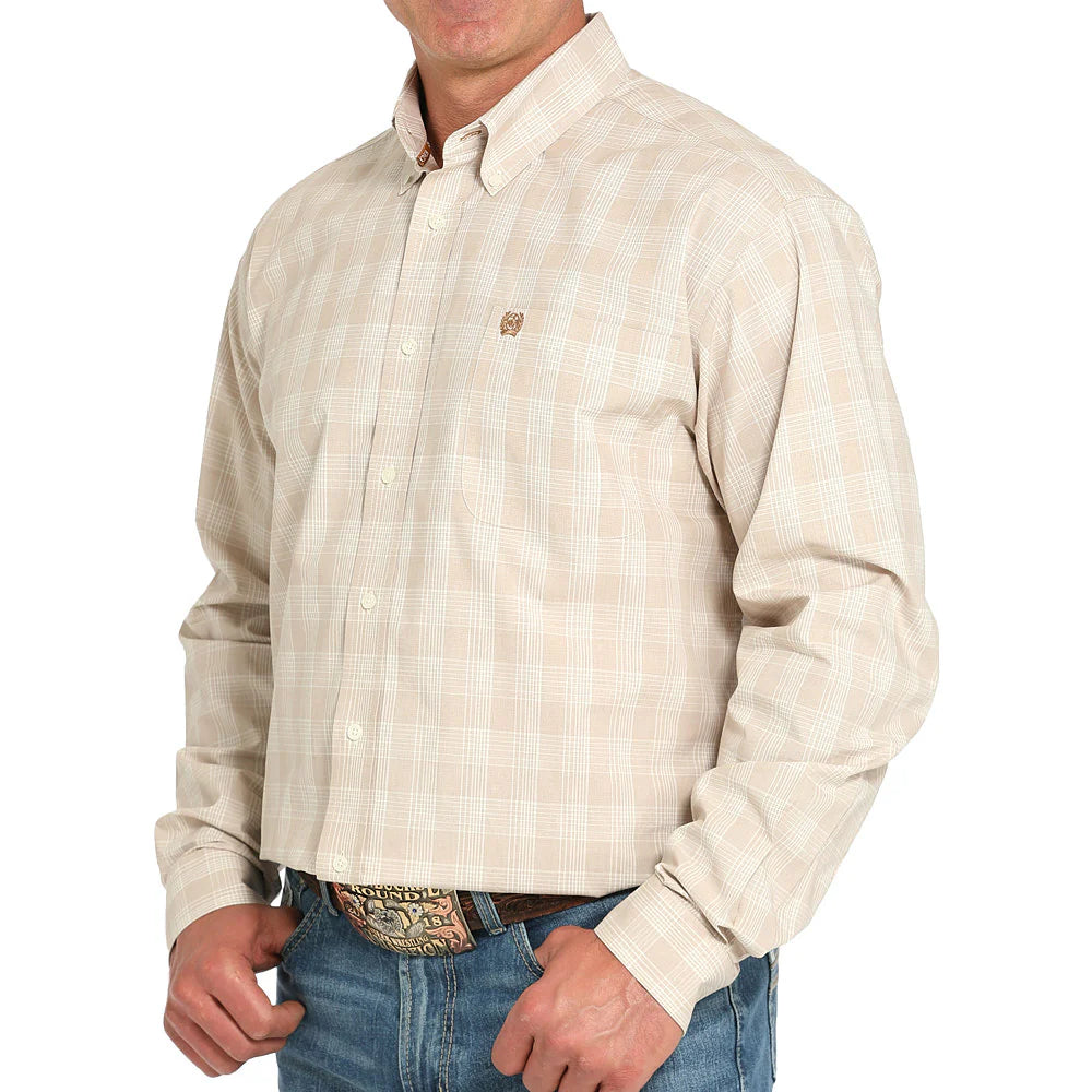 Cinch Mens Khaki Plaid Shirt